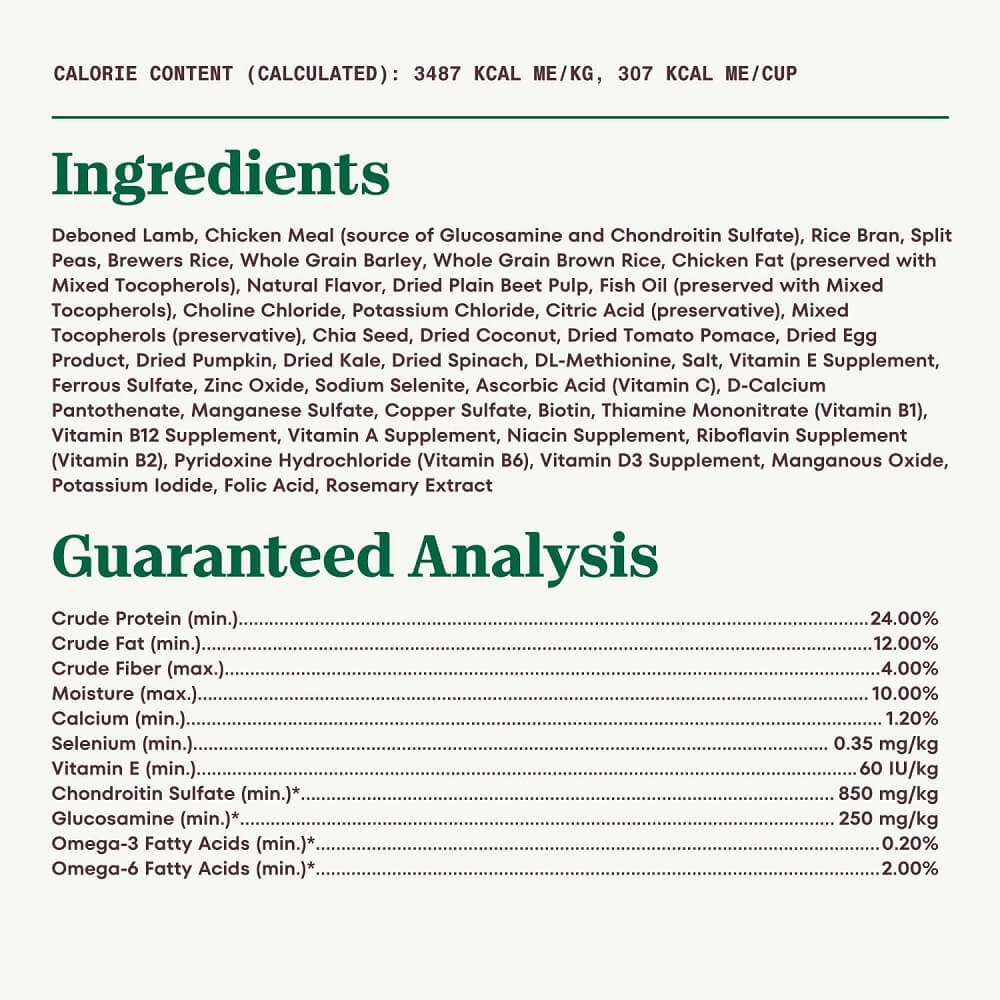 key ingredients of Nutro for senior dogs with sensitive stomachs